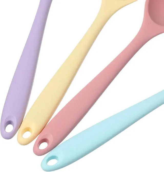 Alt view image 6 of 6 - 4PCS Small Silicone Spoon,Heat Resistant Mini Silicone Spoon, 7.87'' Silicones Spoons Small, for Stirring, Baking & Mixing, Dishwasher Safe, 4 Colors