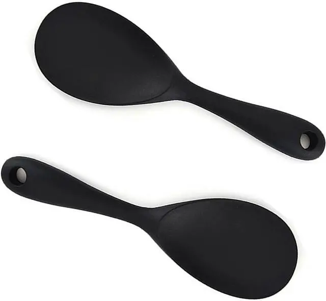 Main image of Dioycli 2 Pcs Rice Spoon Paddle Non-Stick Serving Spoon for Cookers, Black