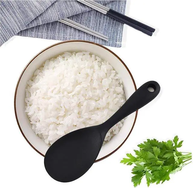 Alt view image 5 of 7 - Dioycli 2 Pcs Rice Spoon Paddle Non-Stick Serving Spoon for Cookers, Black