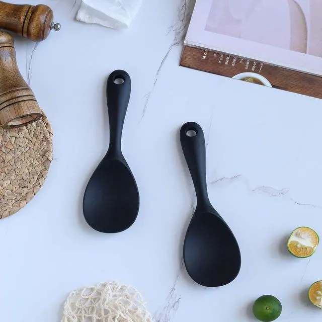Alt view image 6 of 7 - Dioycli 2 Pcs Rice Spoon Paddle Non-Stick Serving Spoon for Cookers, Black