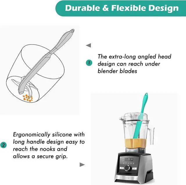 Alt view image 2 of 7 - Silicone Blender Spatula - Easy to Reach Under Blender Blades and Edges