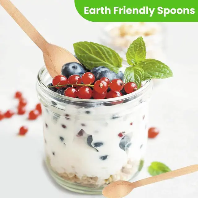 Alt view image 5 of 6 - Concession Essentials Disposable Wooden Cutlery Spoons, Compostable and Earth Friendly, 6.25 Inch Length - Pack of 100 Spoons