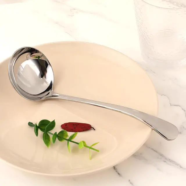 Alt view image 3 of 7 - 7.9 Inch Silver Small Gravy Soup Ladle Small Ladle Gravy Ladles 18/10 Stainless Steel Sauce Ladles for Spooning Sauces or Gravies