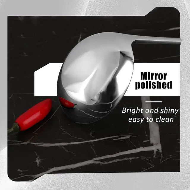 Alt view image 4 of 7 - 7.9 Inch Silver Small Gravy Soup Ladle Small Ladle Gravy Ladles 18/10 Stainless Steel Sauce Ladles for Spooning Sauces or Gravies