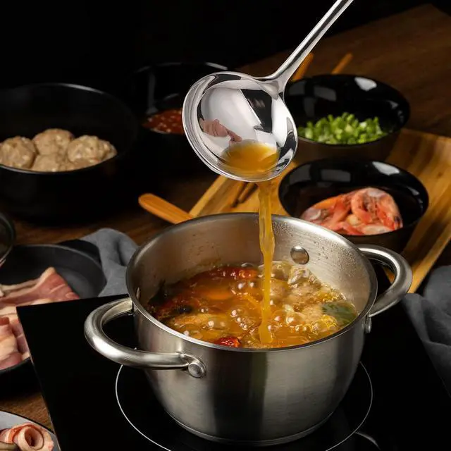 Alt view image 6 of 7 - 7.9 Inch Silver Small Gravy Soup Ladle Small Ladle Gravy Ladles 18/10 Stainless Steel Sauce Ladles for Spooning Sauces or Gravies