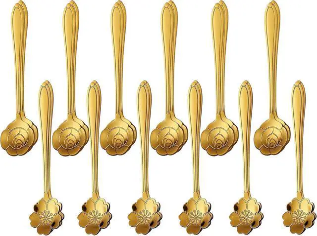 Main image of 24PCS Gold Espresso Coffee Spoons, 5" Small Spoon for Tea Stirring, Soup