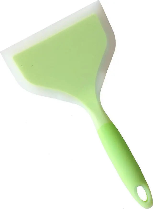 Main image of Silicone Wrapped Plastic Fish Spatula Pancakes Shovel Non-Stick Heat-Resistant Wide Flat Turner For Egg Tamales Pizza (Green)