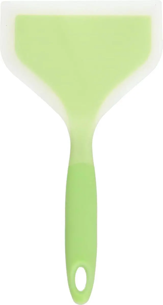 Alt view image 4 of 6 - Silicone Wrapped Plastic Fish Spatula Pancakes Shovel Non-Stick Heat-Resistant Wide Flat Turner For Egg Tamales Pizza (Green)