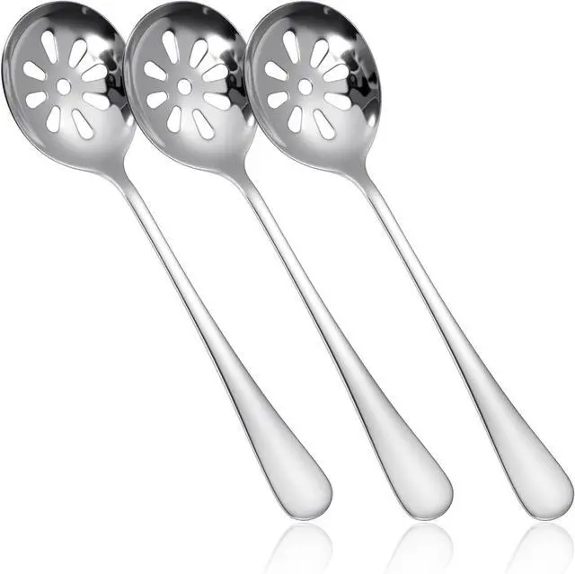 Main image of 3Pcs 7.8 Inch Slotted Spoon, Serving Spoons, Dips, Cereals (10 Holes)
