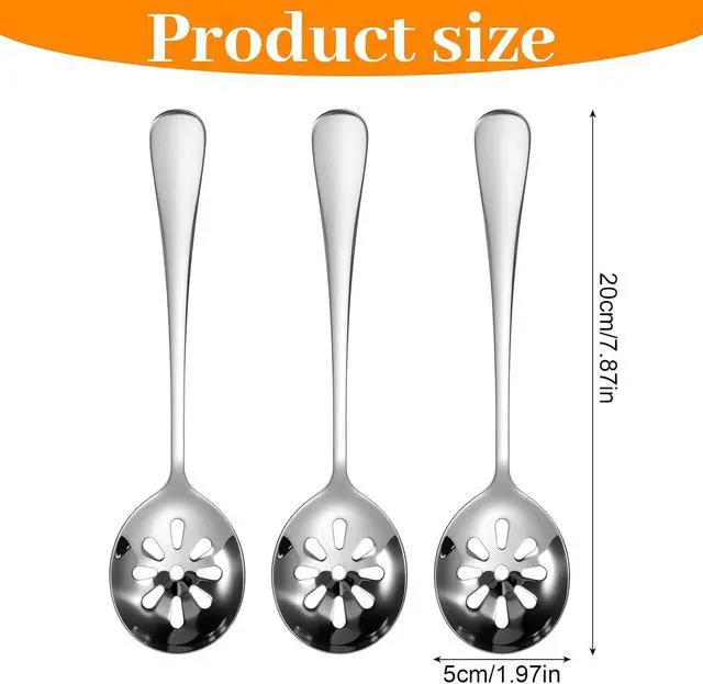 Alt view image 3 of 7 - 3Pcs 7.8 Inch Slotted Spoon, Serving Spoons, Dips, Cereals (10 Holes)