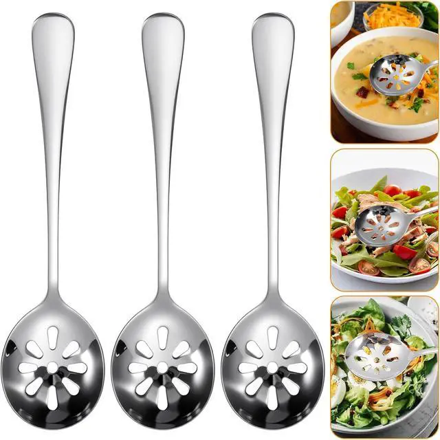 Alt view image 2 of 7 - 3Pcs 7.8 Inch Slotted Spoon, Serving Spoons, Dips, Cereals (10 Holes)