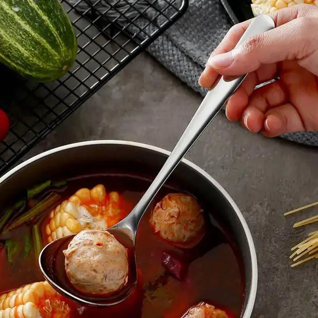 Alt view image 3 of 6 - 2pcs Soup Serving Ladle Stainless Steel, Silver, 6.69inch+8.07inch