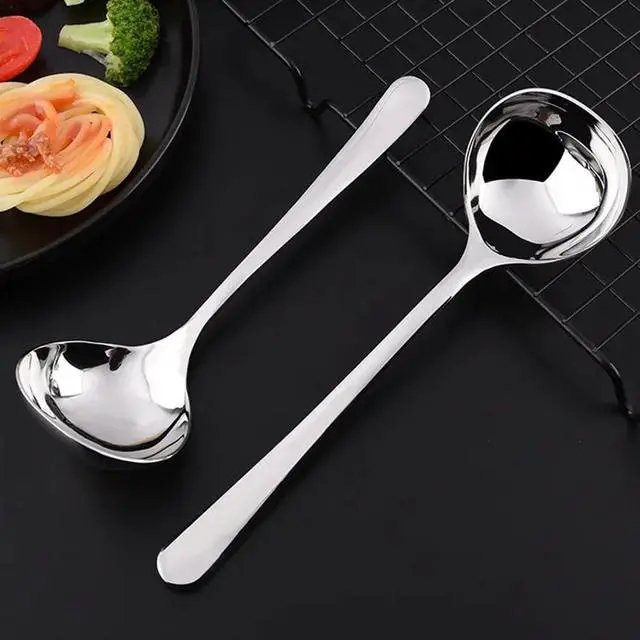 Alt view image 5 of 6 - 2pcs Soup Serving Ladle Stainless Steel, Silver, 6.69inch+8.07inch