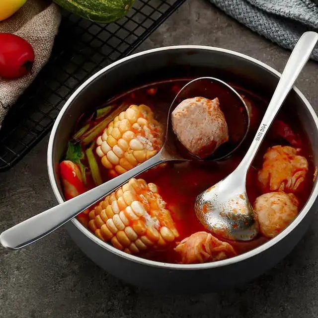 Alt view image 4 of 6 - 2pcs Soup Serving Ladle Stainless Steel, Silver, 6.69inch+8.07inch