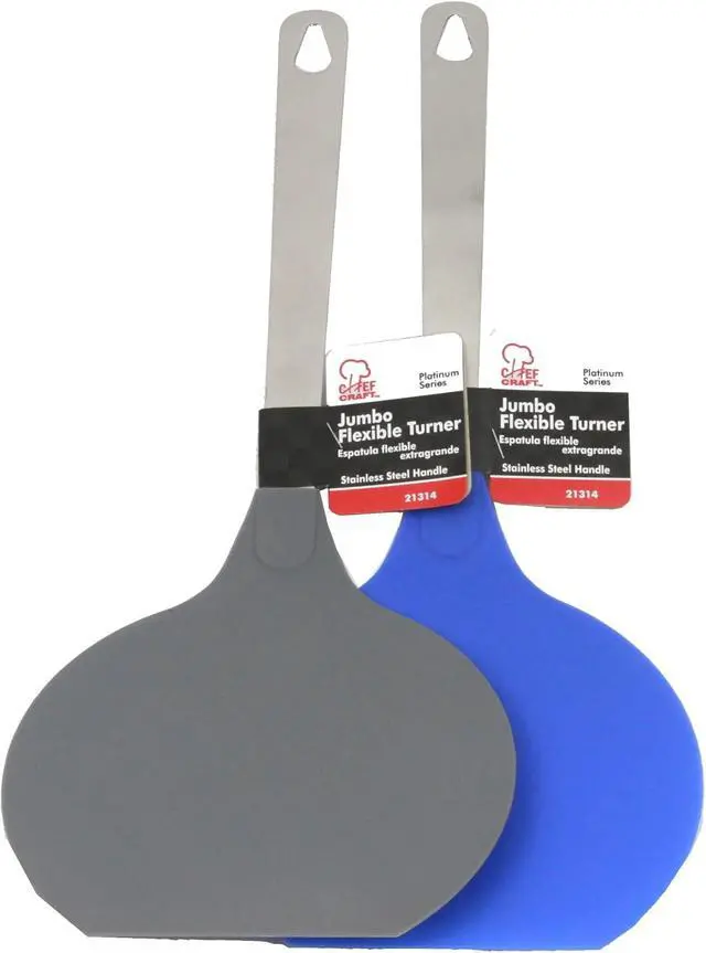 Alt view image 2 of 2 - Chef Craft Select Nylon Jumbo Flexible Turner, 14.5 inch, Blue/Gray
