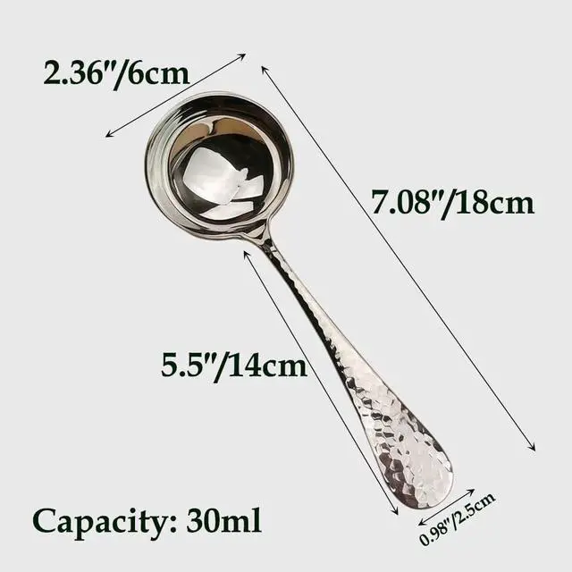 Alt view image 2 of 7 - 7.08-Inch 18/10 Stainless Steel Hammered Gravy Ladle