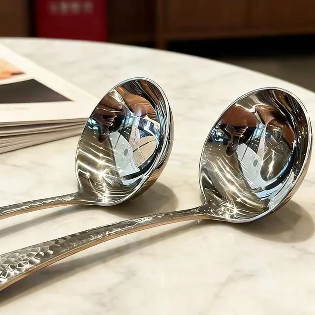 Alt view image 3 of 7 - 7.08-Inch 18/10 Stainless Steel Hammered Gravy Ladle