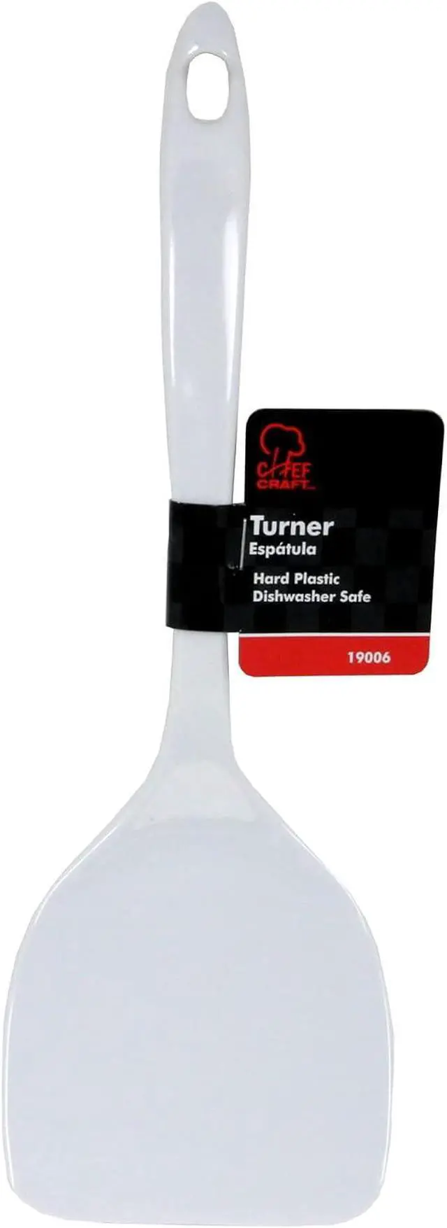 Alt view image 2 of 3 - Chef Craft Basic Melamine Jumbo Turner/Spatula, 11.75 inch, White