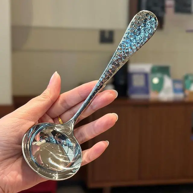 Alt view image 5 of 7 - 7.08-Inch 18/10 Stainless Steel Hammered Gravy Ladle