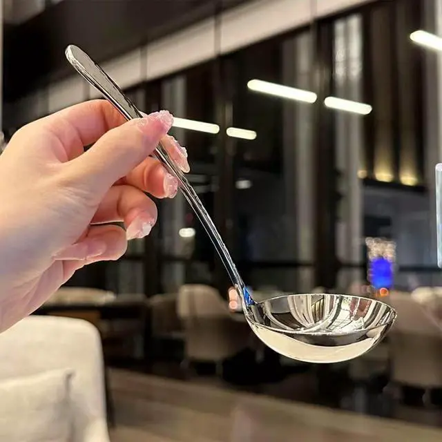 Alt view image 7 of 7 - 7.08-Inch 18/10 Stainless Steel Hammered Gravy Ladle