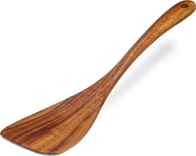 Main image of Jilla-hla Wooden Spatula Nonstick Turner Acacia Wood, Right Long Handle Flat Frying Spatulas Handmade for Mother Wife Grandma Her Kitchen Gift, Ideal Cookware Utensils for Cooking Eggs, Fish, Pancakes