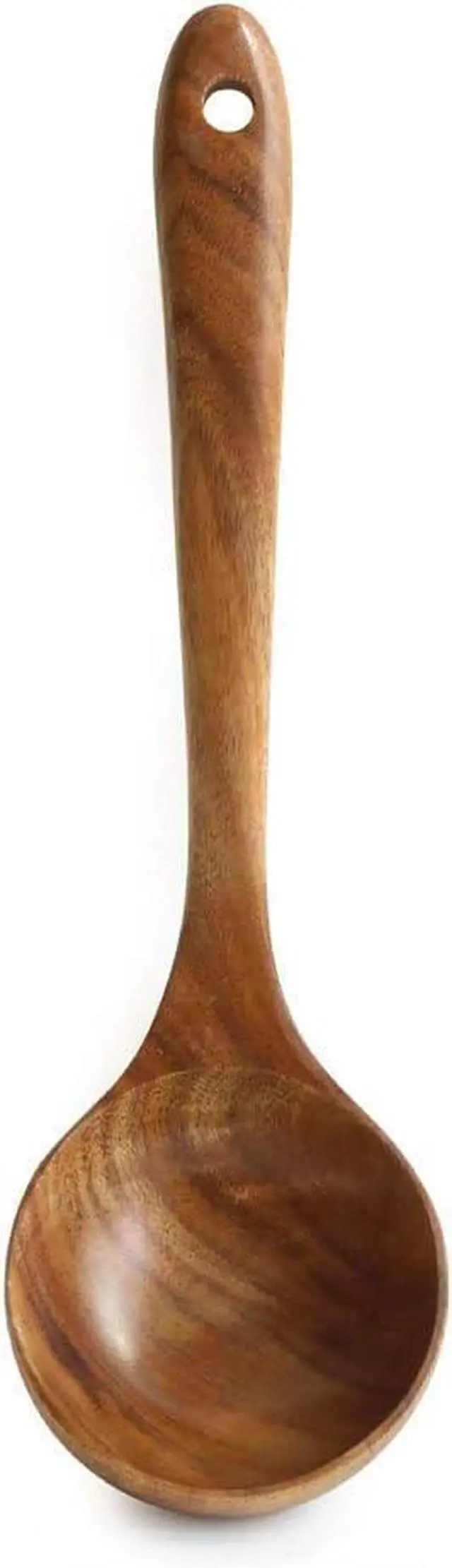 Main image of Teak Kitchen Utensils,Wooden Soup Spoon Kitchenware Seasoning Scoop Dipping,Oil Dipper,Meal Rice Scoop,Natural Utensils Handcrafted Cutlery Tool (soup spoon(10.6x3.15in))