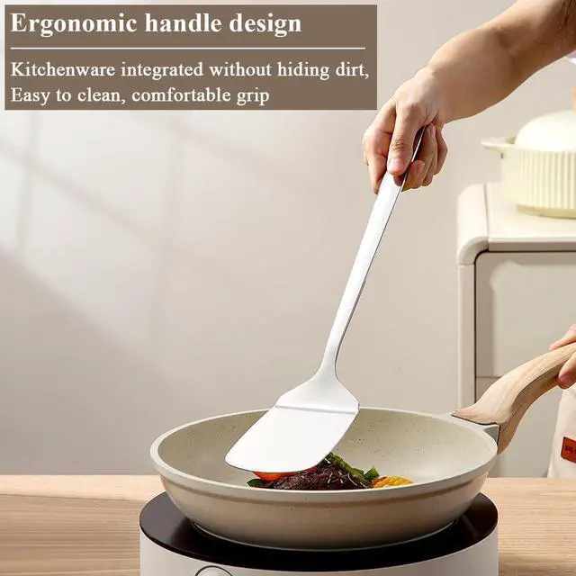 Alt view image 4 of 7 - Berglander Stainless Steel Spatulas Set 3pcs, Metal Spatula Solid&Slotted&Flexible Turner, Heavy Duty Sturdy Kitchen Spatula, High Heat Resistant Cooking Utensils for Nonstick Cookware