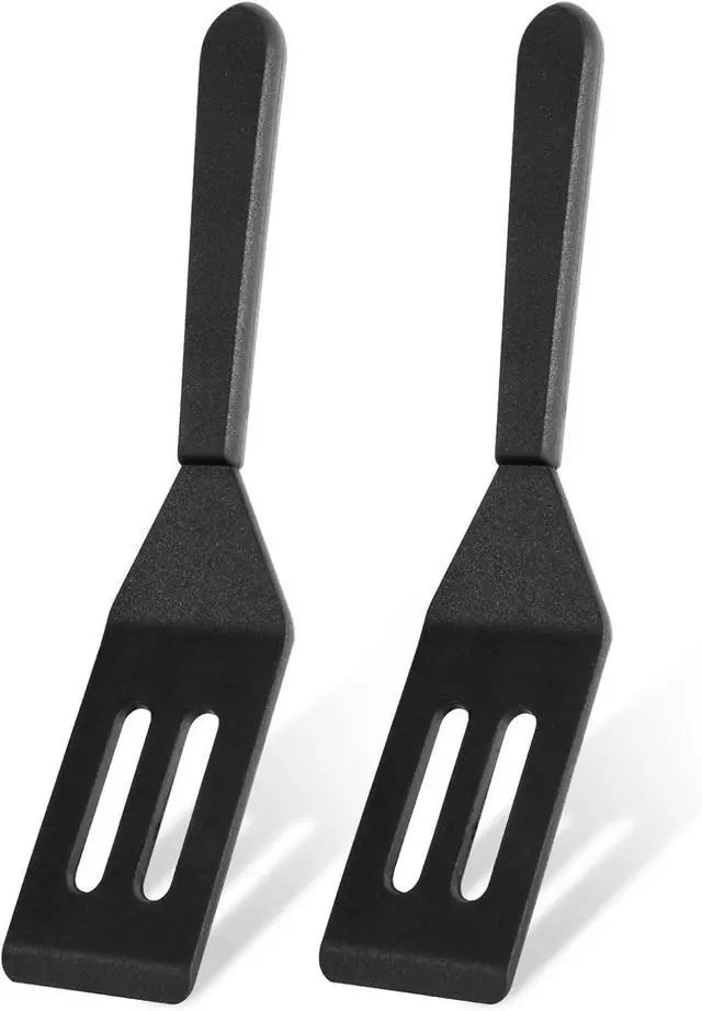 Main image of 2 Pack Silicone Mini Brownie & Cookie Spatula, Heat-Resistant Turner, Flip Egg & Serve Batter (Black)