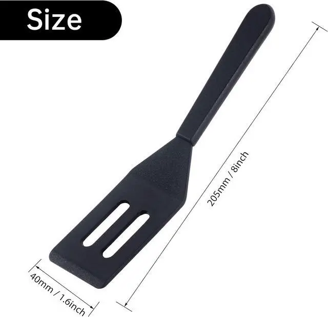 Alt view image 3 of 7 - 2 Pack Silicone Mini Brownie & Cookie Spatula, Heat-Resistant Turner, Flip Egg & Serve Batter (Black)