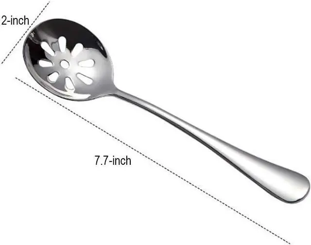 Alt view image 2 of 6 - 2-Pack 7.7-inch Stainless Steel Slotted Soup Serving Spoon Colander for Buffet, Dinner, Restaurants, Kitchen (Slotted Spoon)