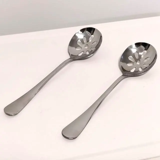Alt view image 6 of 6 - 2-Pack 7.7-inch Stainless Steel Slotted Soup Serving Spoon Colander for Buffet, Dinner, Restaurants, Kitchen (Slotted Spoon)