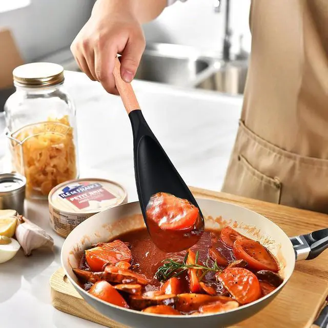 Alt view image 2 of 5 - 2-Pack Silicone Cooking Spoon & Spatula for Nonstick Cookware, BPA-Free