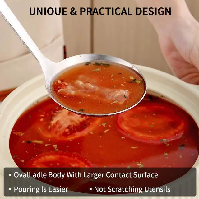 Alt view image 5 of 7 - Berglander Stainless Steel Soup Ladle, 11.8" Durable Ladel Spoon for Serving or Cooking, Dishwasher Safe, Durable & Rust-Resistant Cooking Utensil