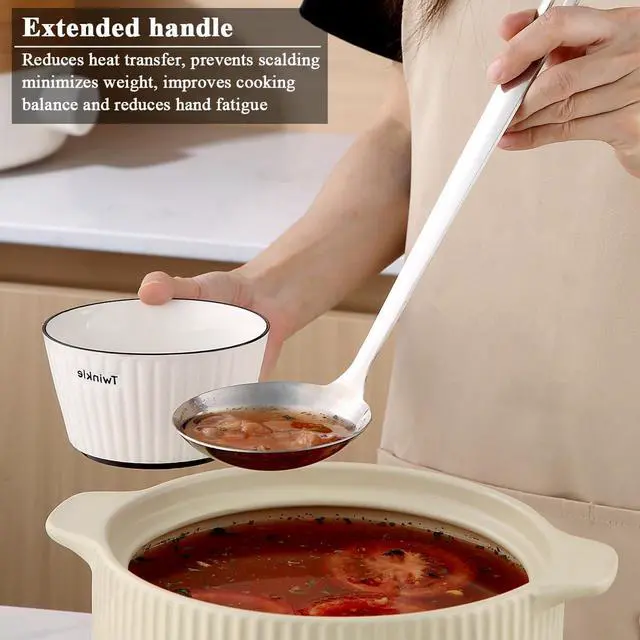 Alt view image 6 of 7 - Berglander Stainless Steel Soup Ladle, 11.8" Durable Ladel Spoon for Serving or Cooking, Dishwasher Safe, Durable & Rust-Resistant Cooking Utensil