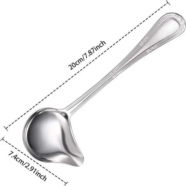 Alt view image 2 of 6 - Patelai 2 Pcs Small Ladle Gravy Spoon Drizzle Spoon 1 oz Stainless Steel