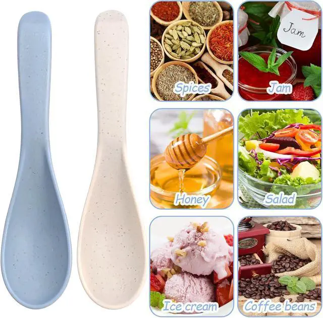 Alt view image 4 of 7 - 4 Pcs Asian Soup Spoons, 5.9 Inch Wheat Straw Spoons