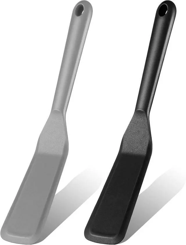 Main image of Zopeal 2 Pcs Crepe Spatula Narrow Silicone Long Non Stick, Black, Gray