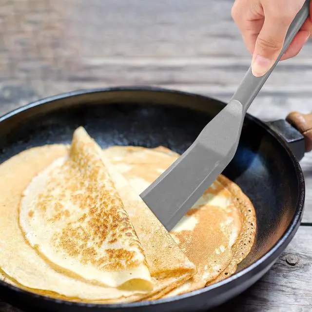 Alt view image 3 of 5 - Zopeal 2 Pcs Crepe Spatula Narrow Silicone Long Non Stick, Black, Gray