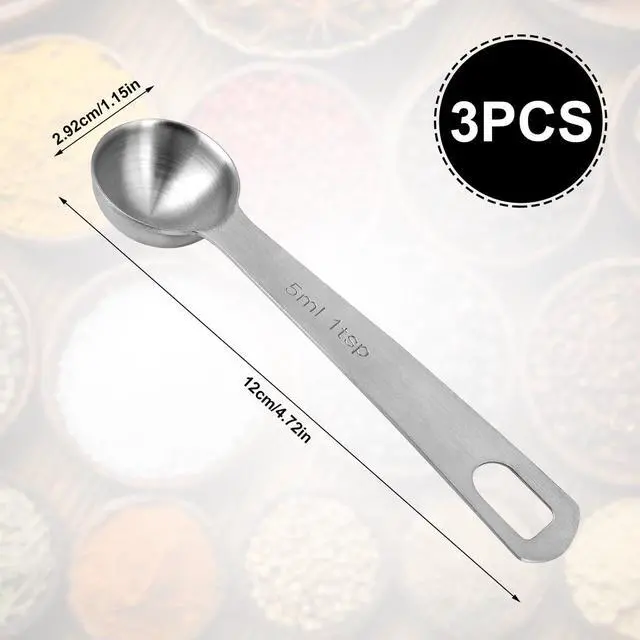 Alt view image 2 of 7 - 3pcs Measuring Spoon, Stainless Steel Table Spoons Measuring Spoons