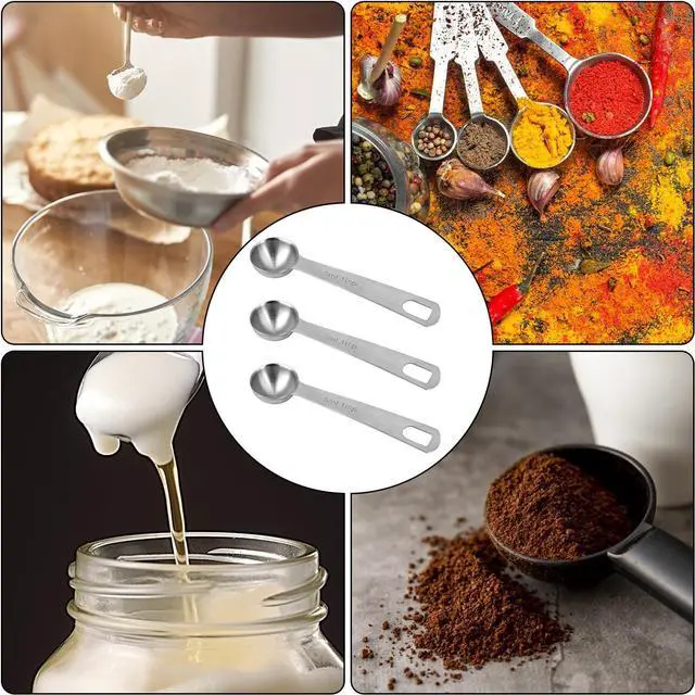 Alt view image 7 of 7 - 3pcs Measuring Spoon, Stainless Steel Table Spoons Measuring Spoons
