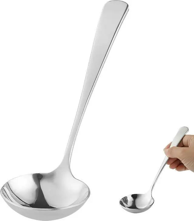 Main image of 7.8 inch Gravy Ladle, Small 18/10 Stainless Steel Ladle for Sauce and Soup