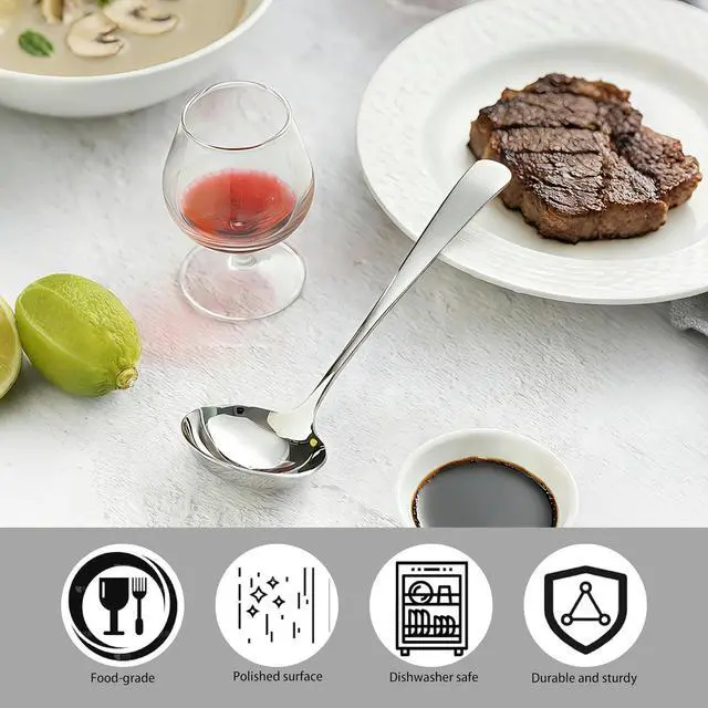 Alt view image 3 of 7 - 7.8 inch Gravy Ladle, Small 18/10 Stainless Steel Ladle for Sauce and Soup
