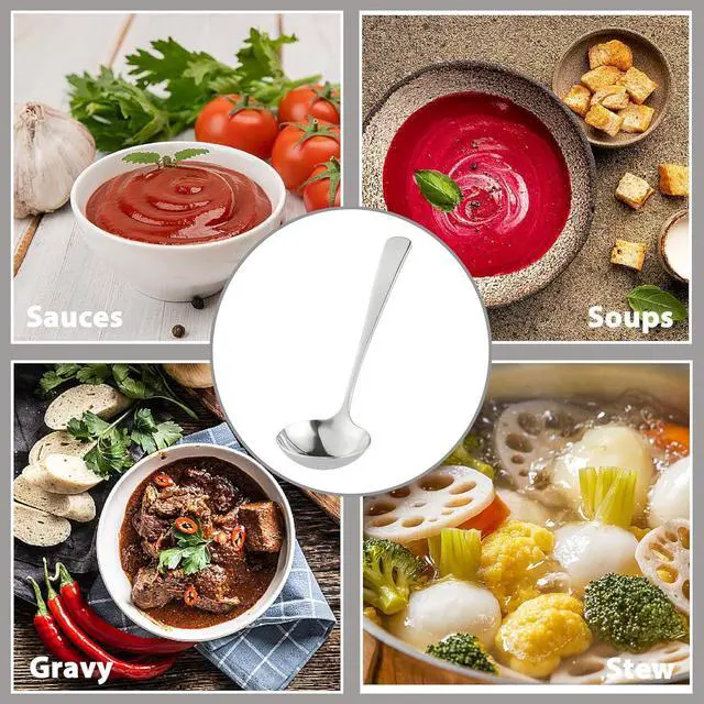 Alt view image 4 of 7 - 7.8 inch Gravy Ladle, Small 18/10 Stainless Steel Ladle for Sauce and Soup
