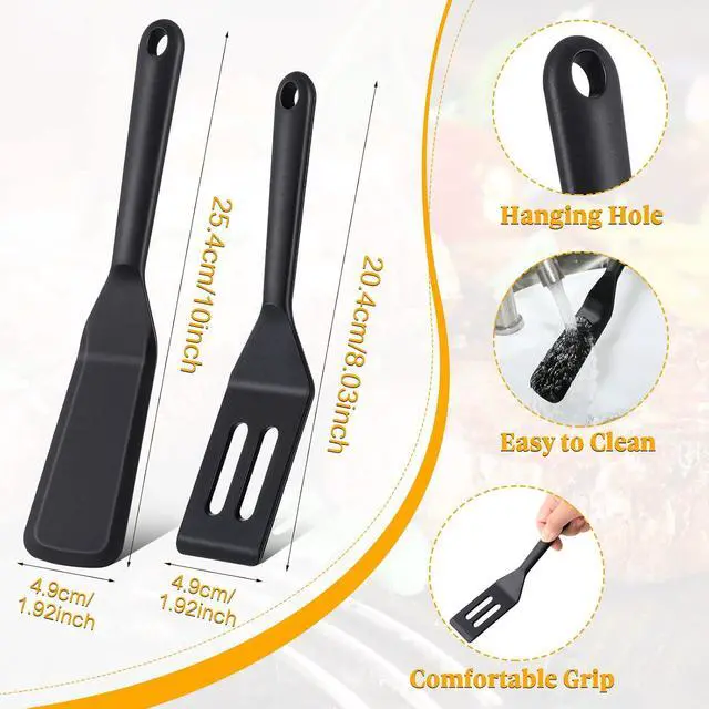 Alt view image 2 of 7 - Remagr 3 Pcs Small Spatulas Set, 2 Silicone, 1 Stainless Steel Spatula