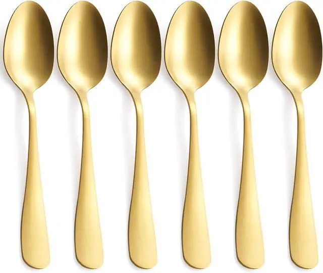 Main image of GoGeiLi Matte Gold Stainless Steel Dinner Spoons Set