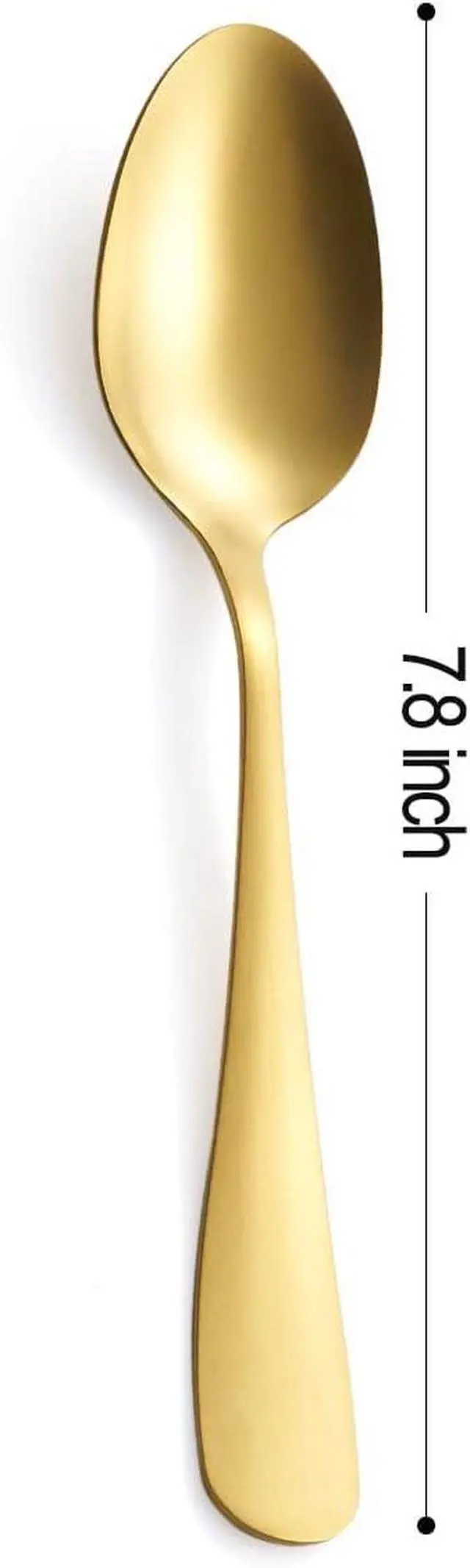 Alt view image 3 of 5 - GoGeiLi Matte Gold Stainless Steel Dinner Spoons Set