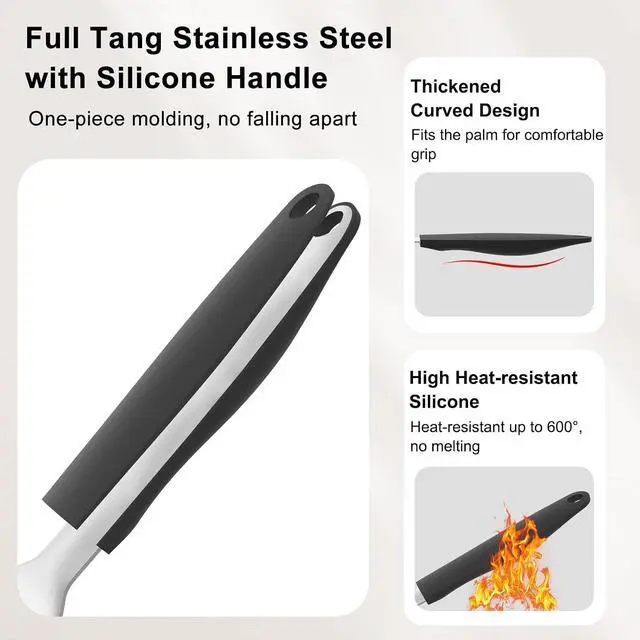 Alt view image 5 of 6 - Beijiyi 2 Pack Stainless Steel Fish Spatula, 11.7"