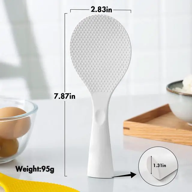 Alt view image 4 of 7 - FireKylin 1 Pcs White Silicone Rice Paddle,Non Stick Standing Rice Spoon