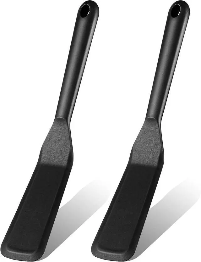 Main image of Zopeal 2 Pcs Narrow Silicone Crepe Spatula Long Non Stick,Black
