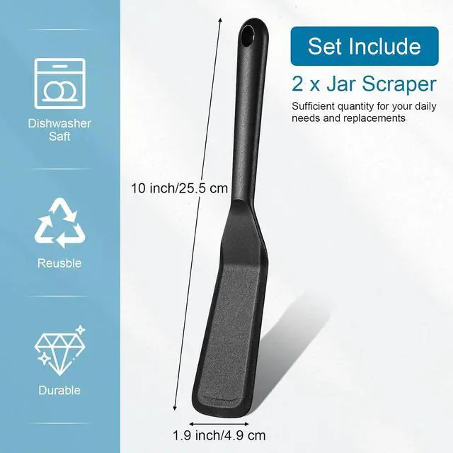 Alt view image 2 of 5 - Zopeal 2 Pcs Narrow Silicone Crepe Spatula Long Non Stick,Black